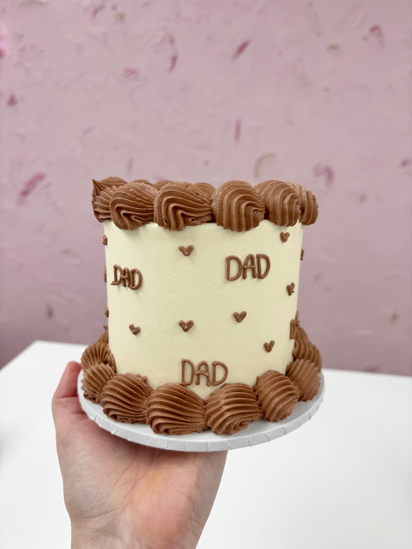 Mini Heart Cake (can remove DAD text)