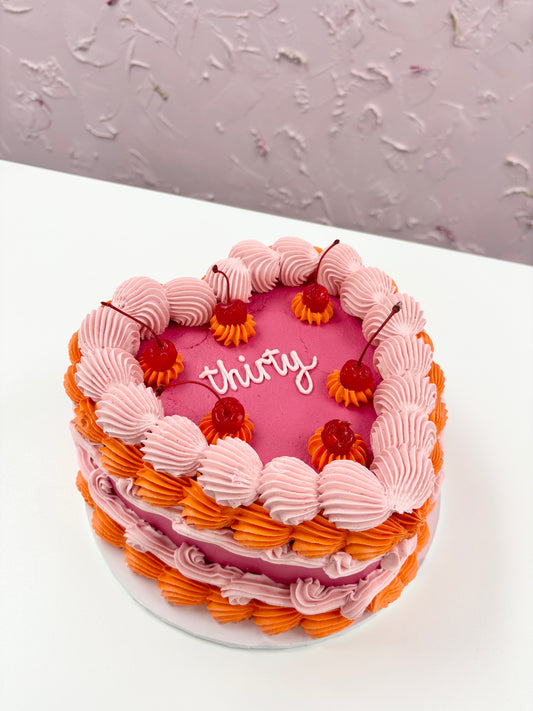 Maximum Frilly Heart with cherries!