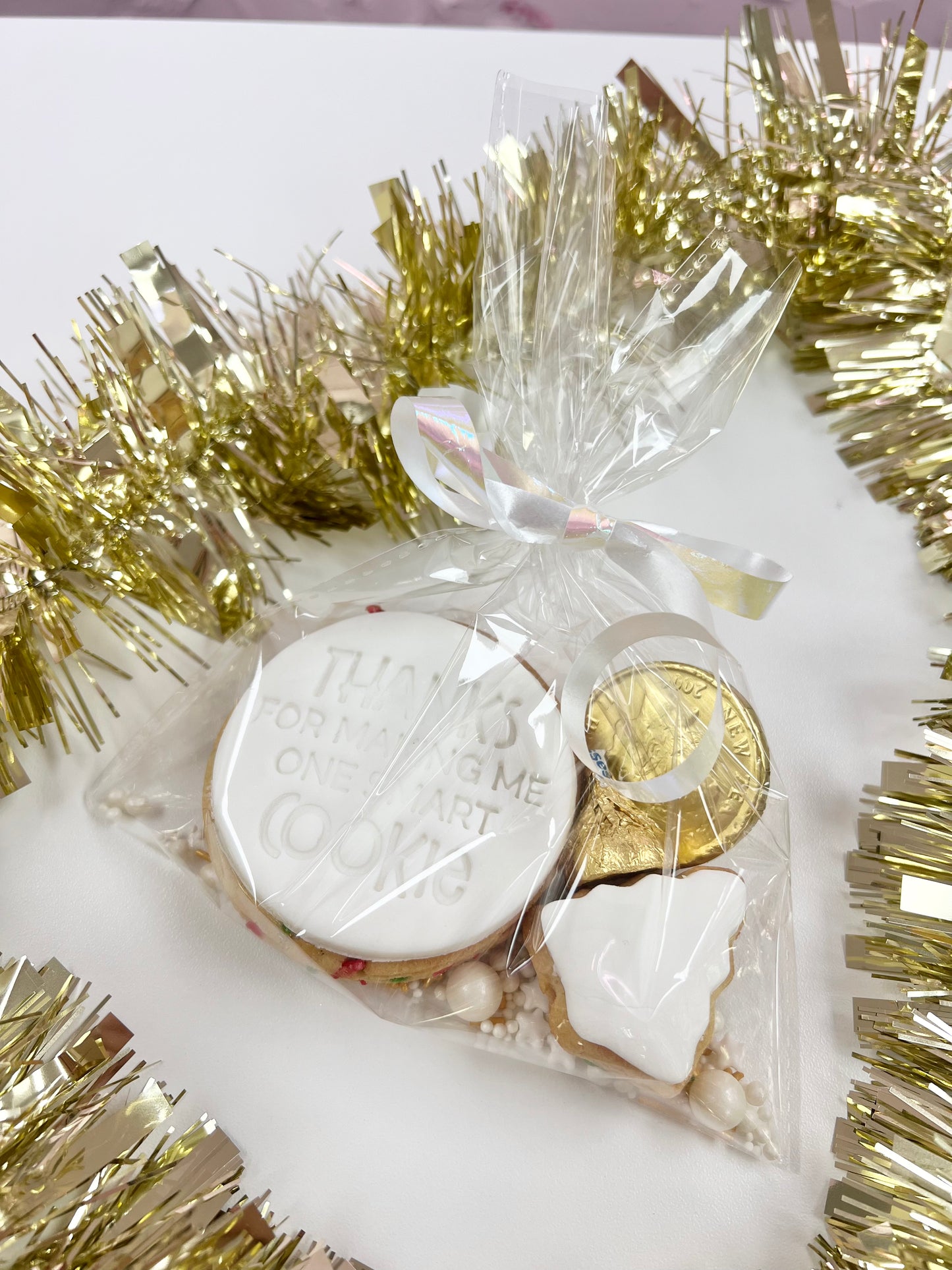 Funfetti Sugar Cookie Gift Baggie - White & Gold
