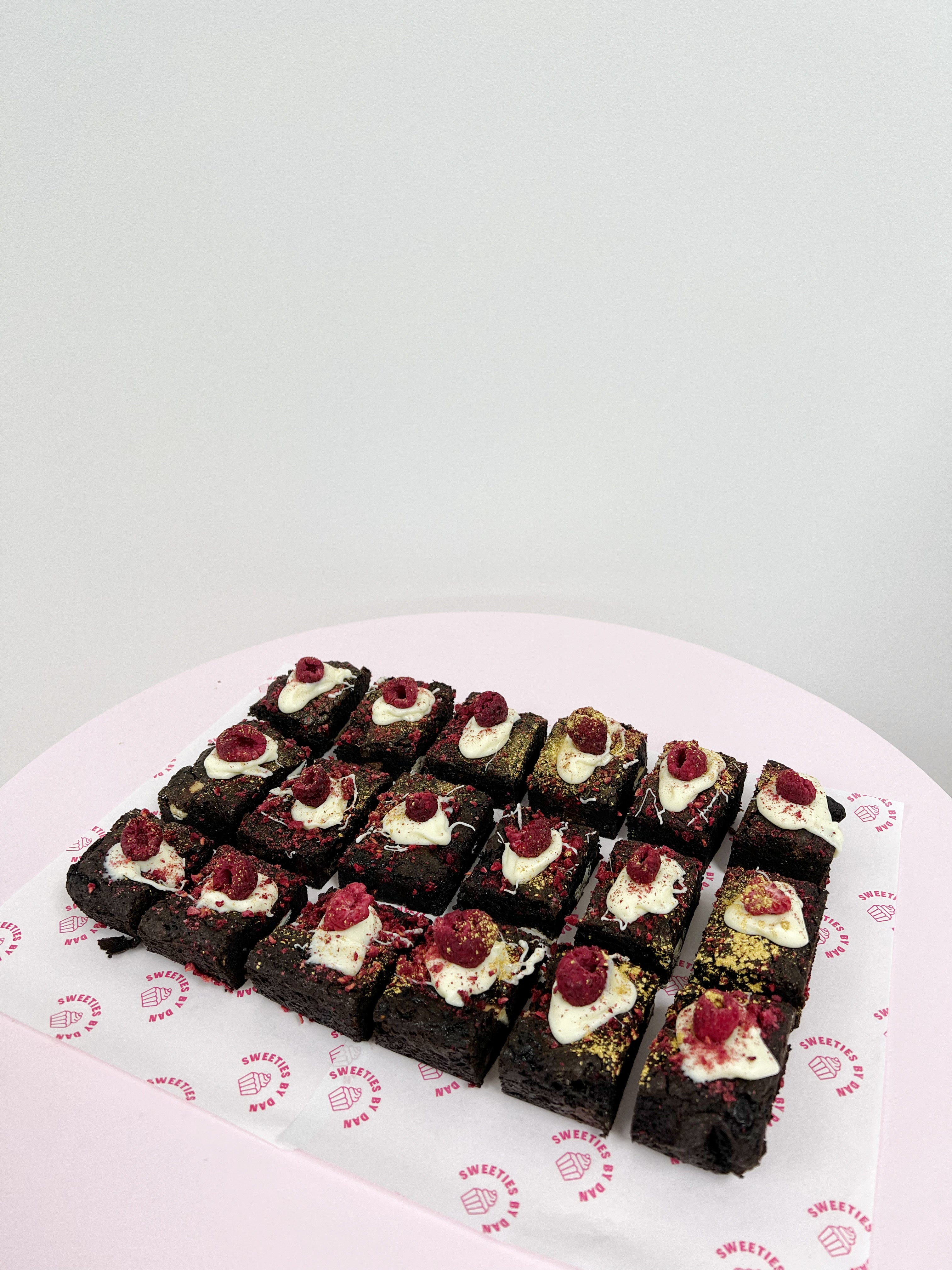 Full Slab Brownie - White Choc Raspberry – Sweeties by Dan