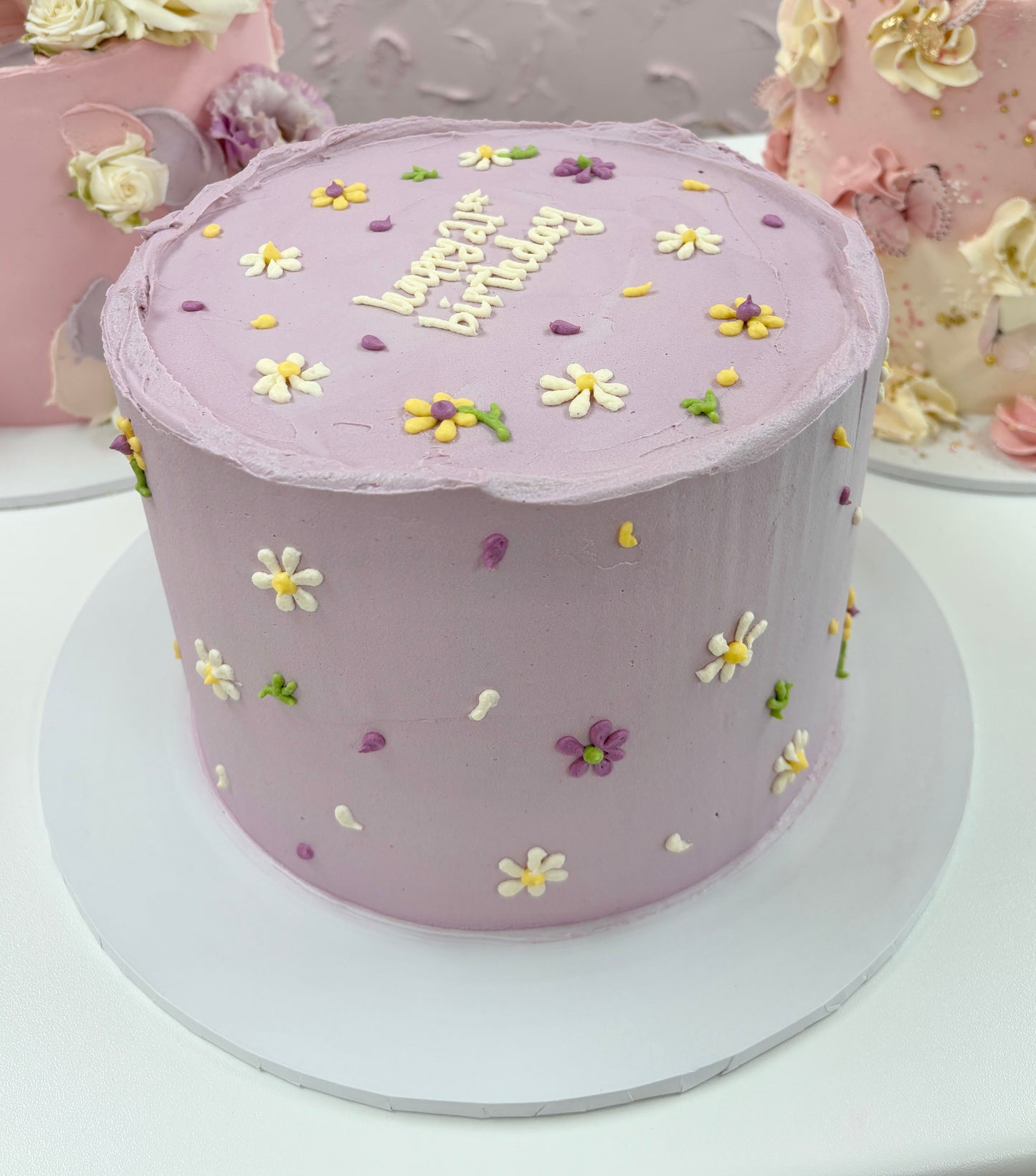 Hand Piped Dainty Floral Cake