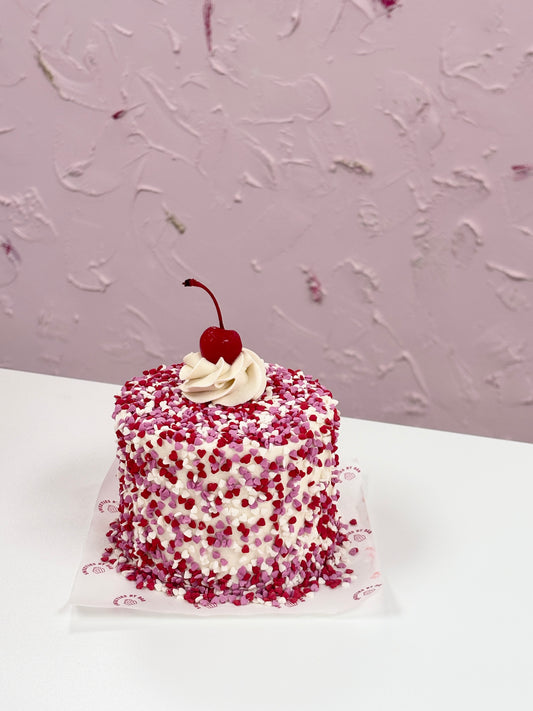 Mini Heart Sprinkle Cake