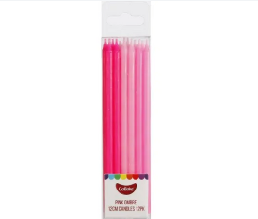 ADD ON: TALL SKINNY PINK OMBRE CANDLES 12 PACK
